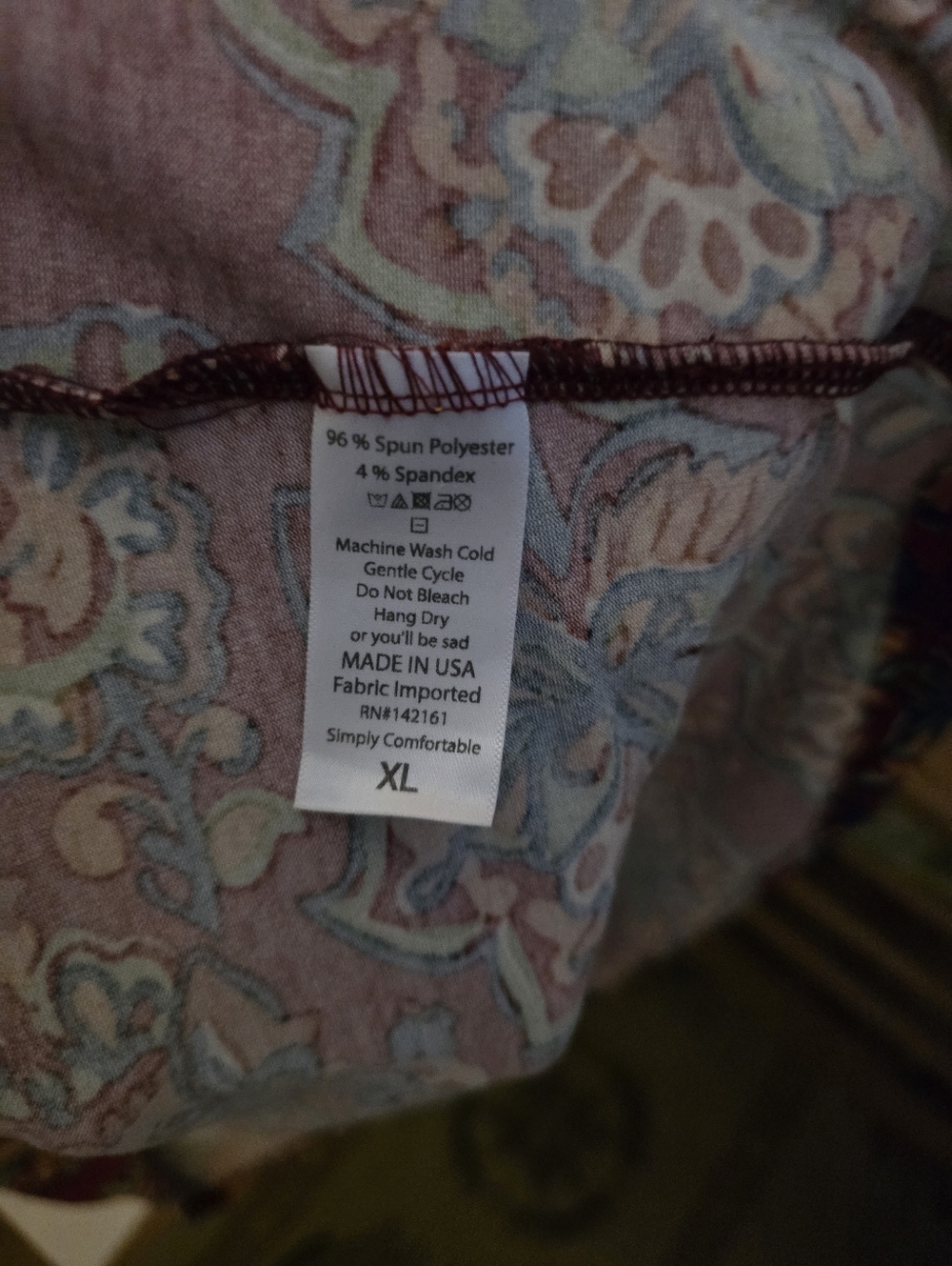 NWOT LuLaRoe Irma Burgundy Floral Mix Print Tunic - Picture 3 of 3